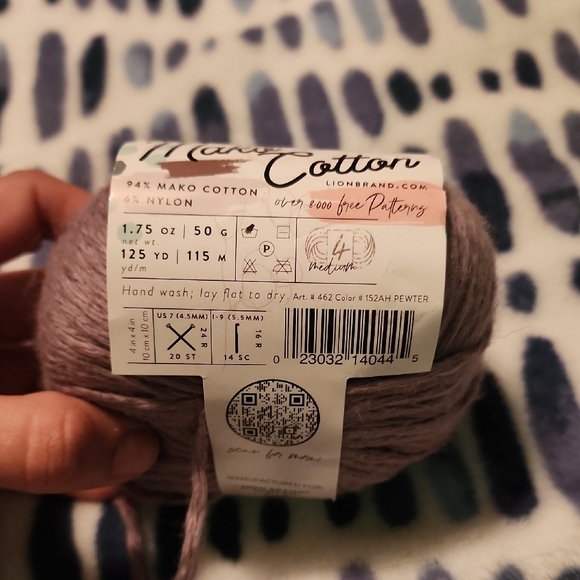 Lion Brand Mako Cotton Yarn in Purple 1 Of 8 - Picture 2 of 3